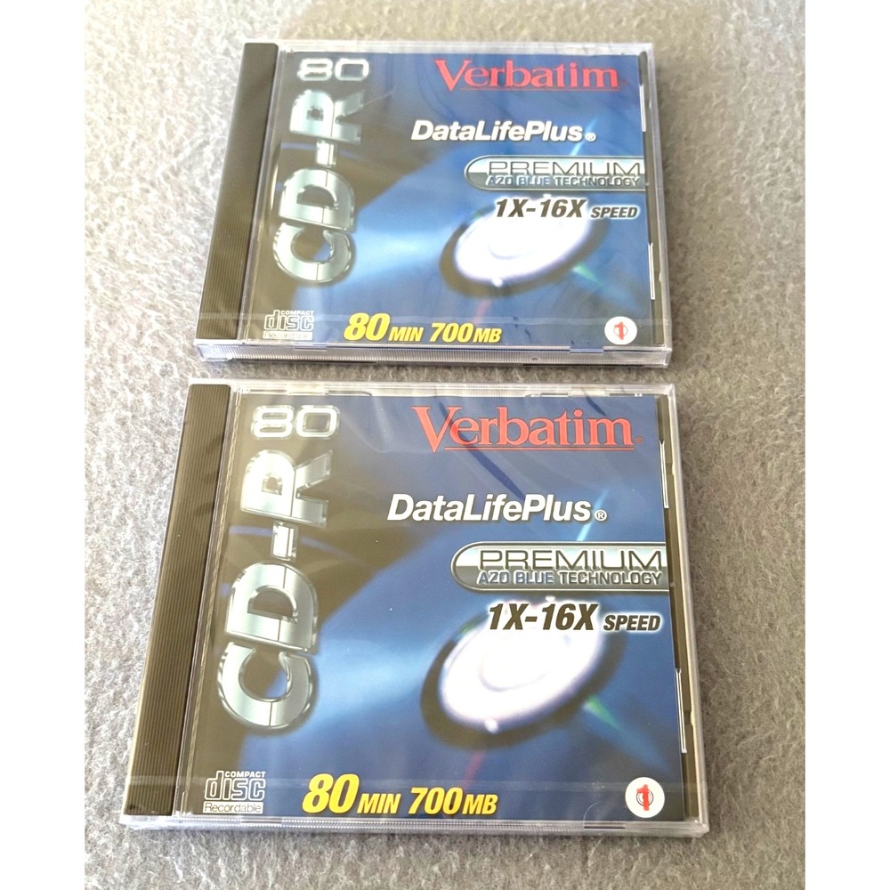 2-VTG Verbatim DataLifePlus CD-R 80 min / 700 MB 1×-16× AZO Blue Slim Jewel Case